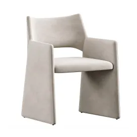 Cb foley faux mohair gray dining armchair